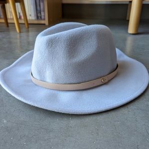 Free People Blue Wool Wide Brim Hat OS